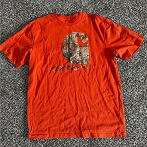 Carhartt Men's Orange Camo Logo T-Shirt